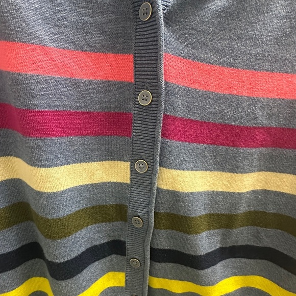 Talbots Multicolor Striped Cardigan Sweater - Picture 2 of 3